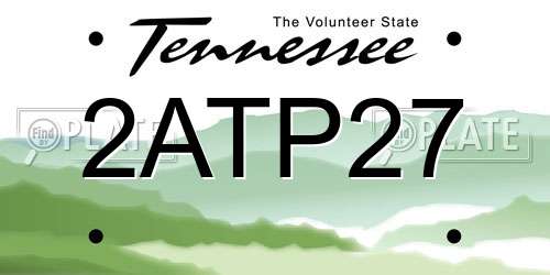 2ATP27 Tennessee License Plate