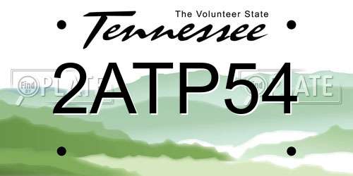 2ATP54 Tennessee License Plate