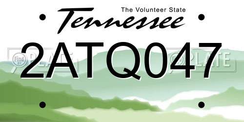 2ATQ047 Tennessee License Plate