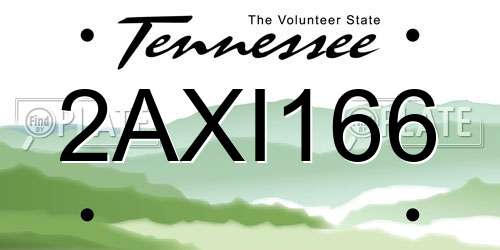 2AXI166 Tennessee License Plate