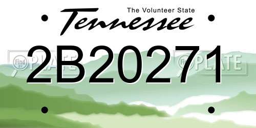 2B20271 Tennessee License Plate