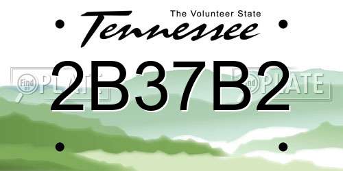 2B37B2 Tennessee License Plate