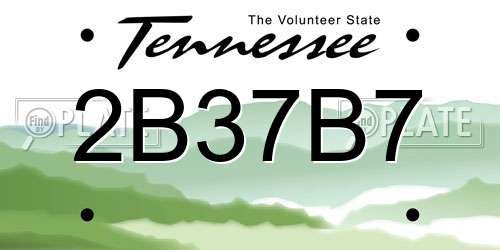 2B37B7 Tennessee License Plate