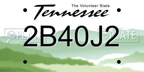 2B40J2 Tennessee License Plate