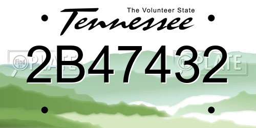 2B47432 Tennessee License Plate