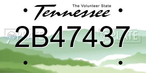 2B47437 Tennessee License Plate