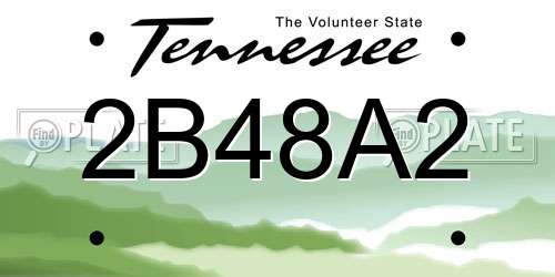 2B48A2 Tennessee License Plate