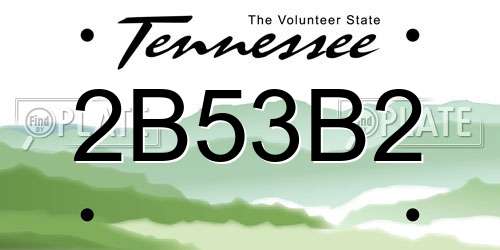 2B53B2 Tennessee License Plate