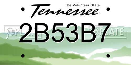 2B53B7 Tennessee License Plate