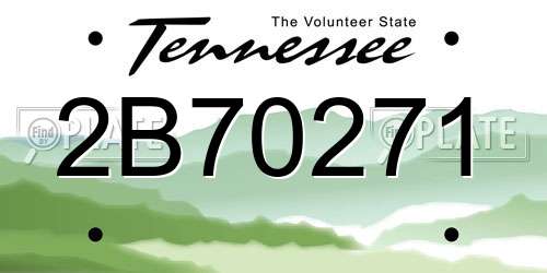 2B70271 Tennessee License Plate