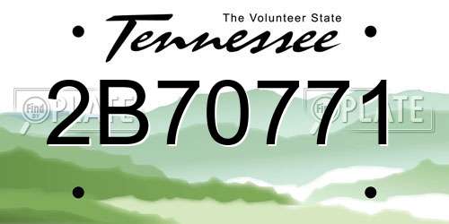 2B70771 Tennessee License Plate