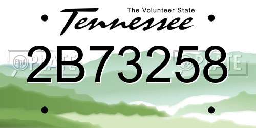 2B73258 Tennessee License Plate