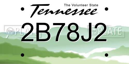 2B78J2 Tennessee License Plate