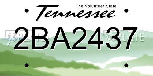 2BA2437 Tennessee License Plate