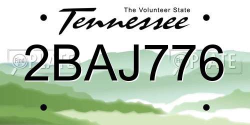 2BAJ776 Tennessee License Plate