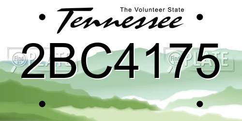 2BC4175 Tennessee License Plate