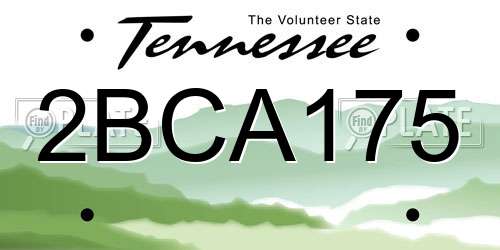 2BCA175 Tennessee License Plate