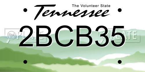 2BCB35 Tennessee License Plate