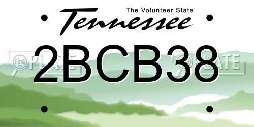 2BCB38 Tennessee License Plate