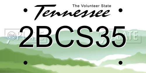 2BCS35 Tennessee License Plate