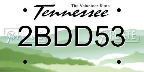 2BDD53 Tennessee License Plate