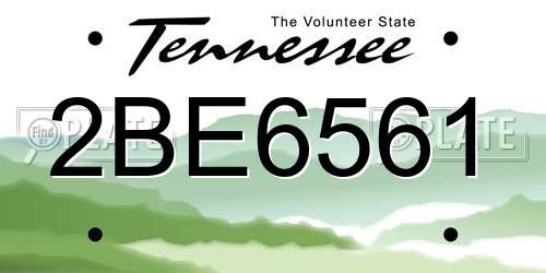 2BE6561 Tennessee License Plate