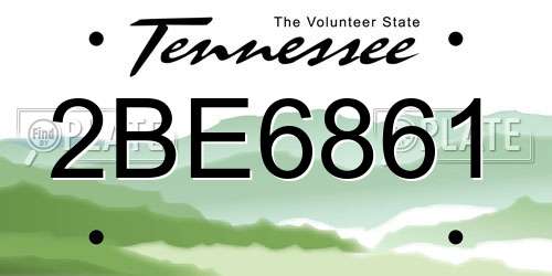 2BE6861 Tennessee License Plate