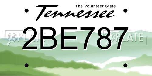 2BE787 Tennessee License Plate