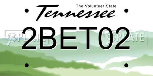 2BET02 Tennessee License Plate