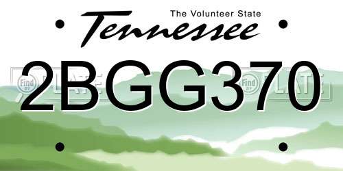 2BGG370 Tennessee License Plate