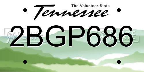 2BGP686 Tennessee License Plate