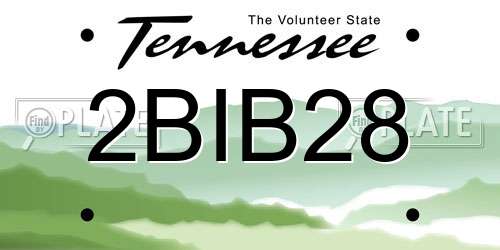 2BIB28 Tennessee License Plate