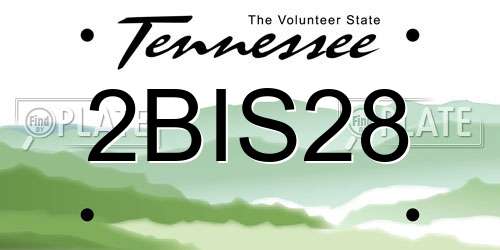 2BIS28 Tennessee License Plate