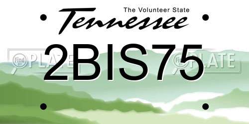 2BIS75 Tennessee License Plate
