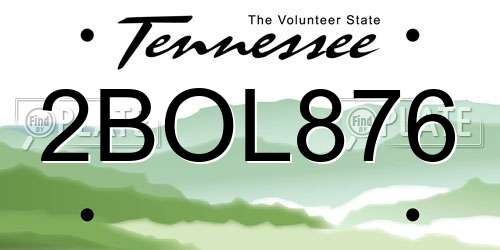 2BOL876 Tennessee License Plate