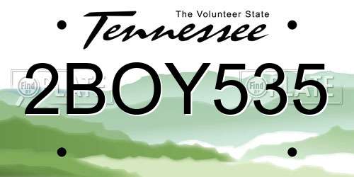 2BOY535 Tennessee License Plate