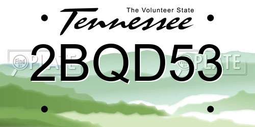 2BQD53 Tennessee License Plate