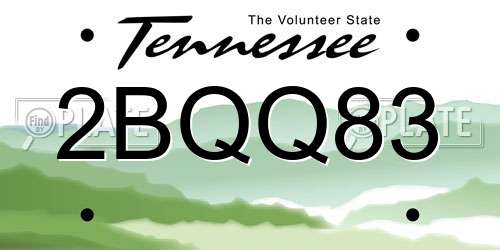 2BQQ83 Tennessee License Plate