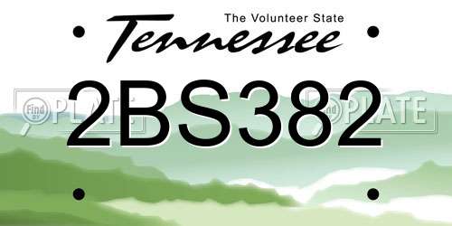 2BS382 Tennessee License Plate