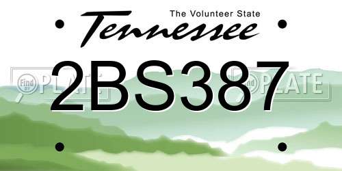 2BS387 Tennessee License Plate