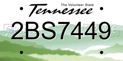 2BS7449 Tennessee License Plate