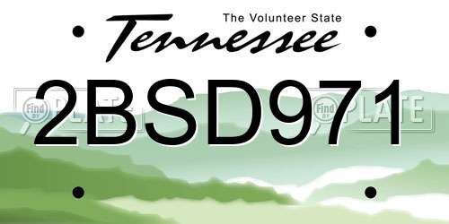 2BSD971 Tennessee License Plate