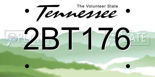 2BT176 Tennessee License Plate