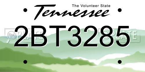 2BT3285 Tennessee License Plate
