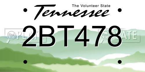 2BT478 Tennessee License Plate