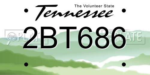 2BT686 Tennessee License Plate