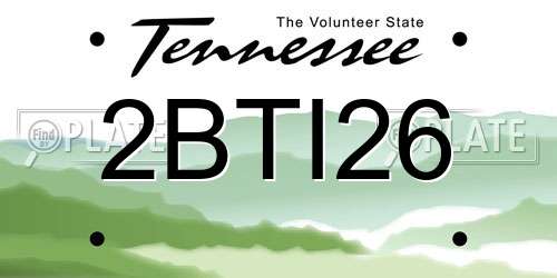 2BTI26 Tennessee License Plate