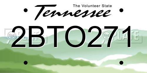 2BTO271 Tennessee License Plate