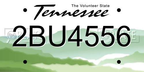 2BU4556 Tennessee License Plate