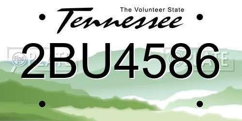 2BU4586 Tennessee License Plate
